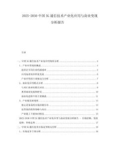 2025-2030中國5G通信技術(shù)產(chǎn)業(yè)化應(yīng)用與商業(yè)變現(xiàn)分析報告