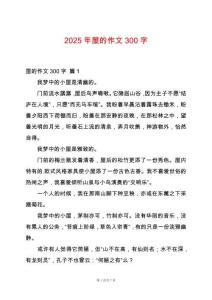 2025年屋的作文300字