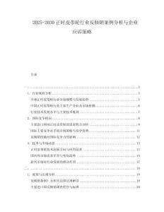 2025-2030正時皮帶輪行業反傾銷案例分析與企業應訴策略