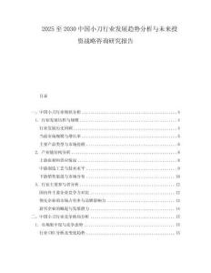 2025至2030中國小刀行業發展趨勢分析與未來投資戰略咨詢研究報告