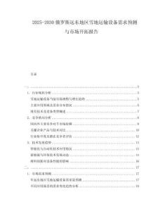 2025-2030俄羅斯遠東地區(qū)雪地運輸設(shè)備需求預(yù)測與市場開拓報告