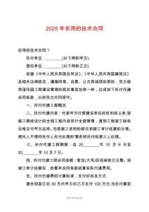 2025年實用的技術合同