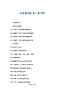 秘錄服裝行業分析報告