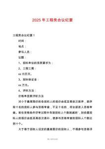 2025年工程類會議紀要