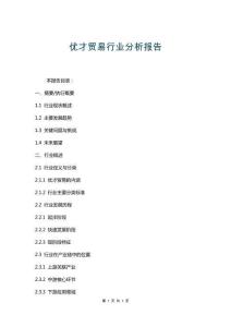 優才貿易行業分析報告