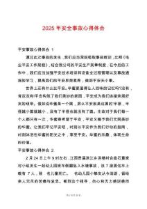 2025年安全事故心得體會