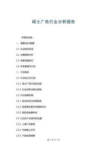 碩士廣告行業(yè)分析報告