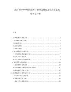 2025至2030韓國燒酒行業深度研究及發展前景投資評估分析