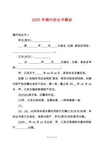 2025年婚內協議書精品
