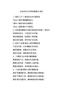 (30例)農業農村工作寫作提綱3
