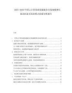 2025-2030中國云計(jì)算基礎(chǔ)設(shè)施服務(wù)市場規(guī)模增長驅(qū)動(dòng)因素及商業(yè)模式創(chuàng)新分析報(bào)告