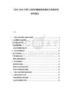 2025-2030中國工業(yè)防護(hù)膜耐候性測試與性能評估研究報告
