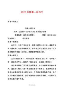 2025年驚喜一刻作文