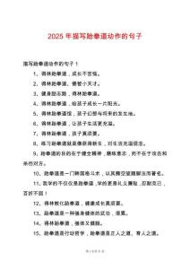 2025年描寫跆拳道動作的句子