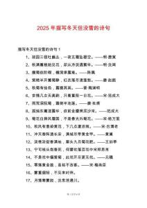 2025年描寫冬天但沒雪的詩句