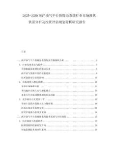 2025-2030海洋油氣平臺防腐蝕系統行業市場現狀供需分析及投資評估規劃分析研究報告