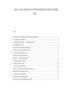 2025-2030高鐵沿線聲屏障更新改造市場需求規(guī)模分析