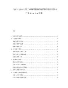 2025-2030中國工業視覺檢測軟件算法迭代周期與行業know-how積累