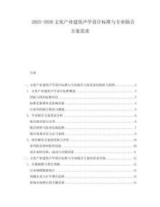 2025-2030文化產(chǎn)業(yè)建筑聲學(xué)設(shè)計(jì)標(biāo)準(zhǔn)與專業(yè)隔音方案需求