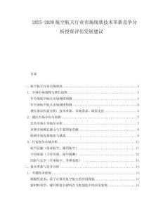 2025-2030航空航天行業(yè)市場現(xiàn)狀技術革新競爭分析投資評估發(fā)展建議
