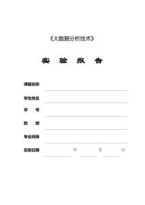 大數(shù)據(jù)分析技術實驗報告模板
