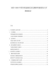 2025-2030中國全固態(tài)激光雷達(dá)測(cè)距性能優(yōu)化與車規(guī)級(jí)驗(yàn)證