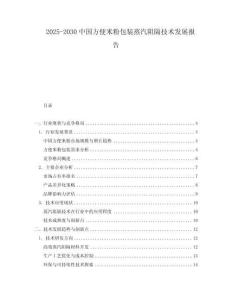 2025-2030中國方便米粉包裝蒸汽阻隔技術發展報告
