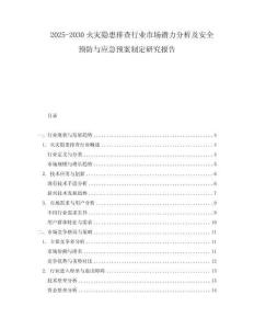 2025-2030火災隱患排查行業市場潛力分析及安全預防與應急預案制定研究報告