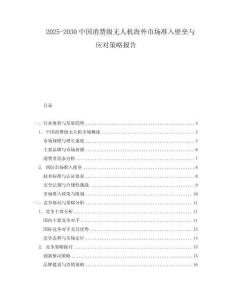 2025-2030中國消費級無人機(jī)海外市場準(zhǔn)入壁壘與應(yīng)對策略報告