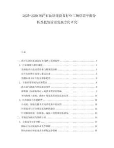 2025-2030海洋石油鉆采設(shè)備行業(yè)市場(chǎng)供需平衡分析及投資前景發(fā)展方向研究