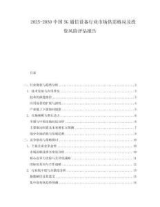 2025-2030中國5G通信設備行業市場供需格局及投資風險評估報告