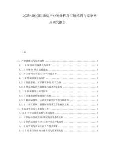 2025-20305G通信產業鏈分析及市場機遇與競爭格局研究報告