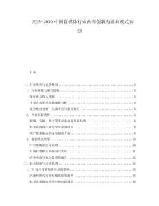 2025-2030中國新媒體行業(yè)內(nèi)容創(chuàng)新與盈利模式轉(zhuǎn)型