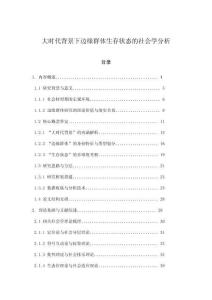 大時代背景下邊緣群體生存狀態的社會學分析