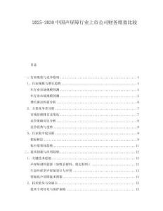 2025-2030中國(guó)聲屏障行業(yè)上市公司財(cái)務(wù)績(jī)效比較