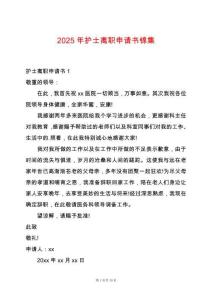 2025年護士離職申請書錦集