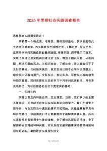 2025年思修社會實踐調(diào)查報告