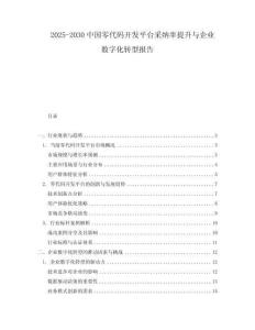 2025-2030中國零代碼開發(fā)平臺采納率提升與企業(yè)數(shù)字化轉(zhuǎn)型報告