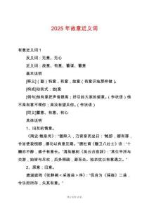 2025年故意近義詞