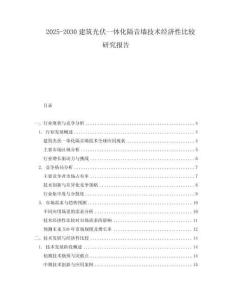 2025-2030建筑光伏一體化隔音墻技術(shù)經(jīng)濟(jì)性比較研究報(bào)告