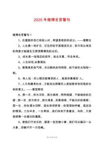 2025年微博名言警句