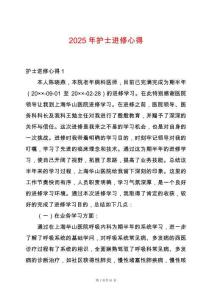 2025年護士進修心得