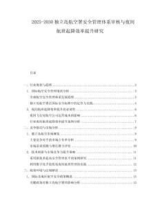 2025-2030獨立島航空署安全管理體系審核與夜間航班起降效率提升研究