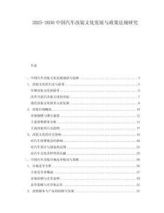 2025-2030中國汽車改裝文化發展與政策法規研究