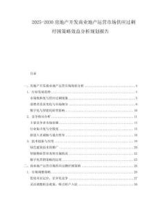 2025-2030房地產(chǎn)開發(fā)商業(yè)地產(chǎn)運(yùn)營市場供應(yīng)過剩紓困策略效益分析規(guī)劃報告