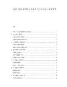 2025-2030中國工業大麻替代材料比較與競爭優勢