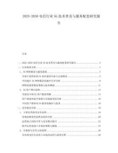 2025-2030電信行業5G技術普及與服務配套研究報告