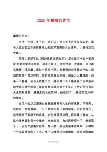 2025年攀峰的作文