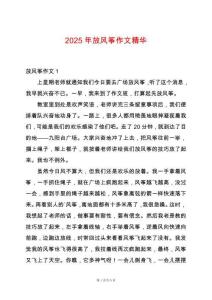 2025年放風(fēng)箏作文精華