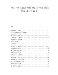 2025-2030高速鐵路橋梁設(shè)計(jì)施工技術(shù)與安全穩(wěn)定性與耐久性評估報(bào)告書